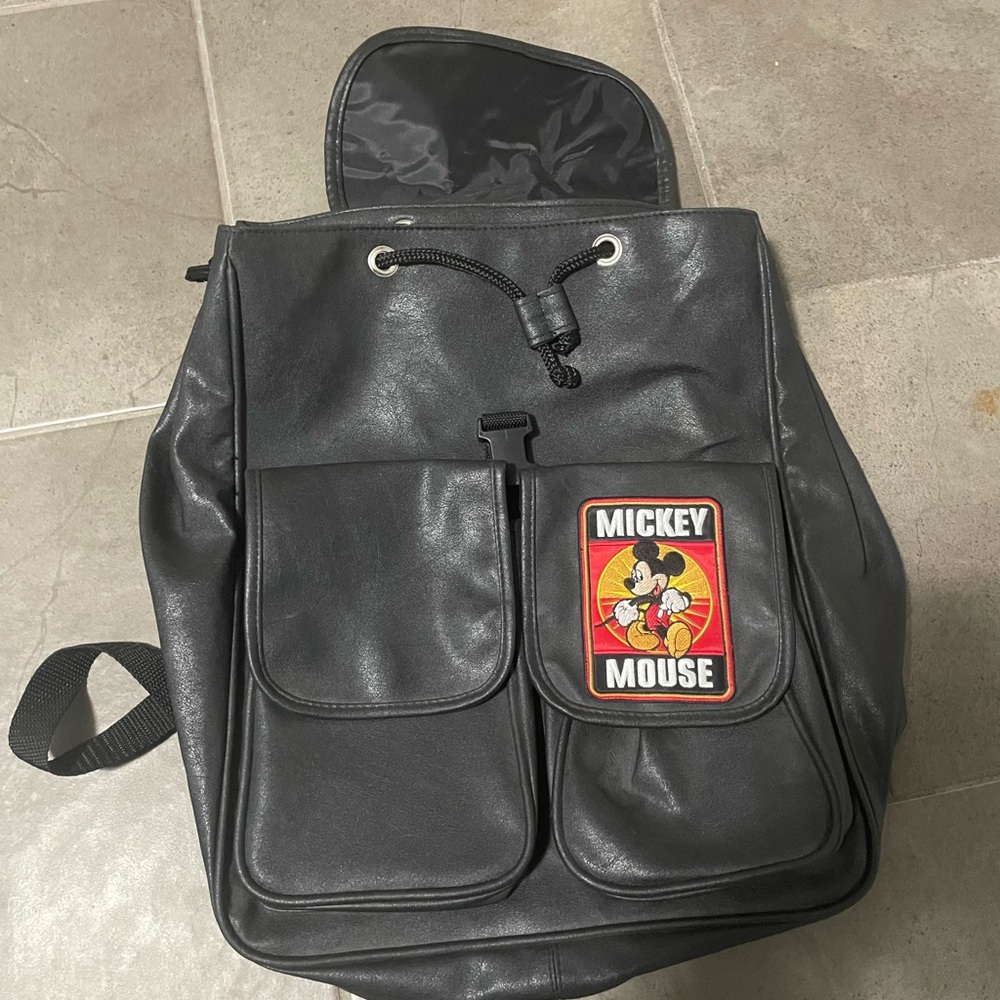 Black Official Disney Mickey Mouse Patch Backpack